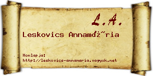 Leskovics Annamária névjegykártya
