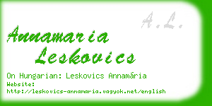annamaria leskovics business card